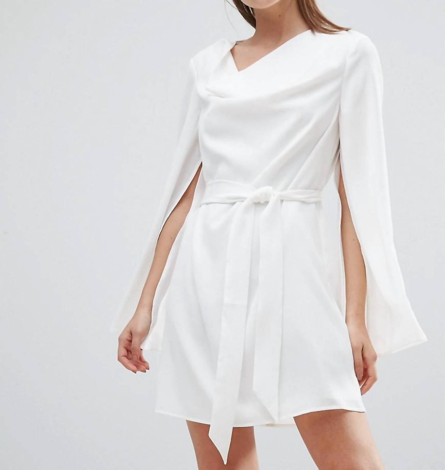 Women Interrupt Tie Belt Mini Dress