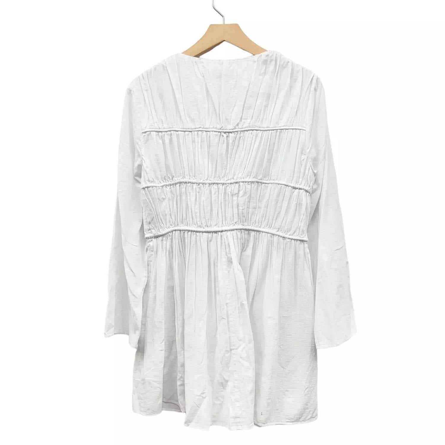 J.Crew - Tiered Tie-front Dress In Beach Cotton