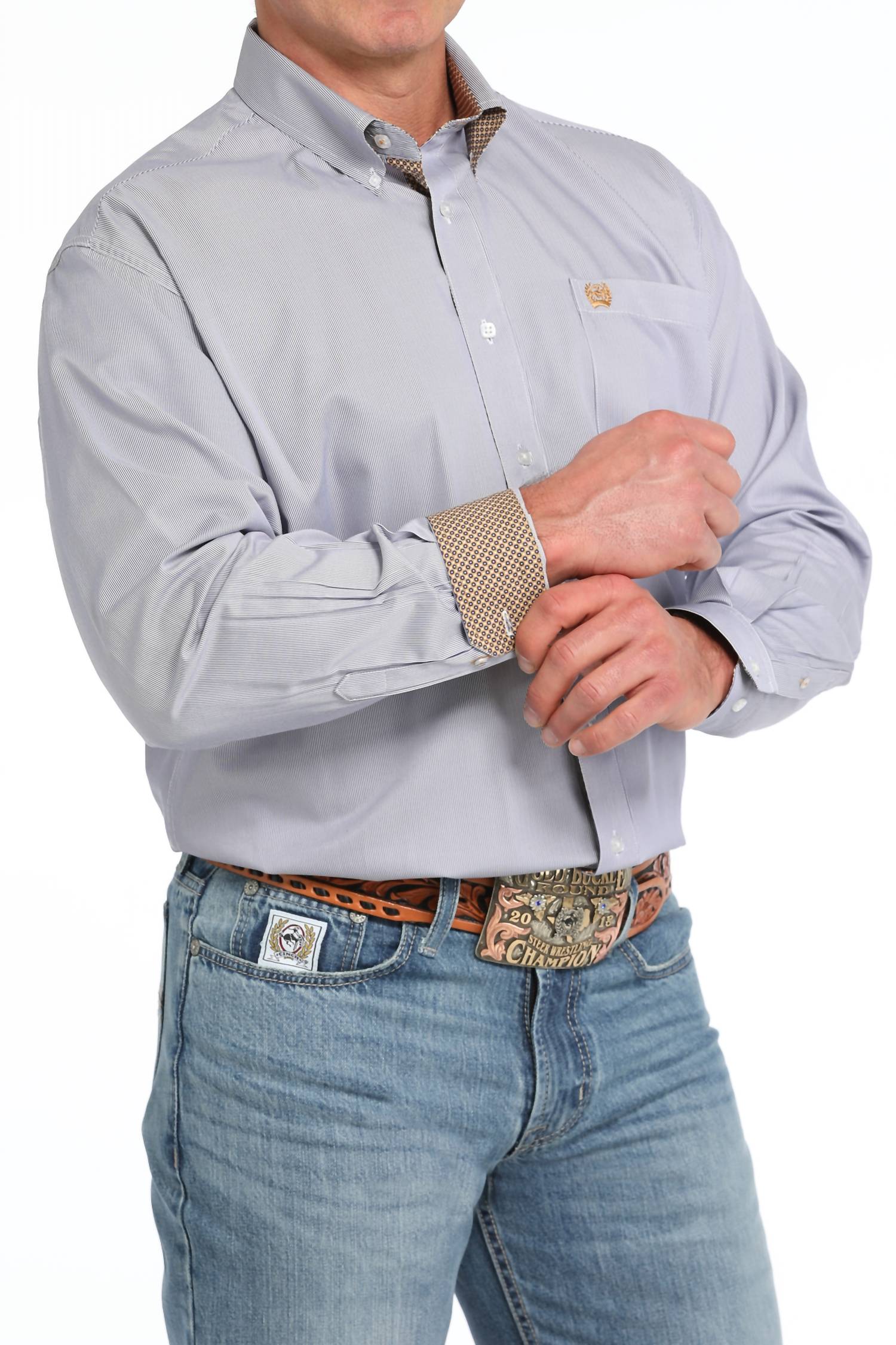 Cinch - Men's Twill Stripe Button Down Shirt