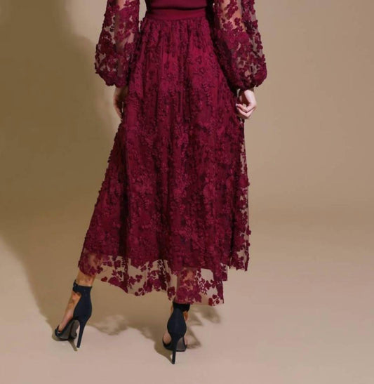 Flying Tomato - Lace Sweater Mix Midi Dress