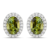 Diana M Jewels Women's Oval Natural Tourmaline Stud Earrings (1.92 Ct) - Classic in 14k white gold - women's jewelry