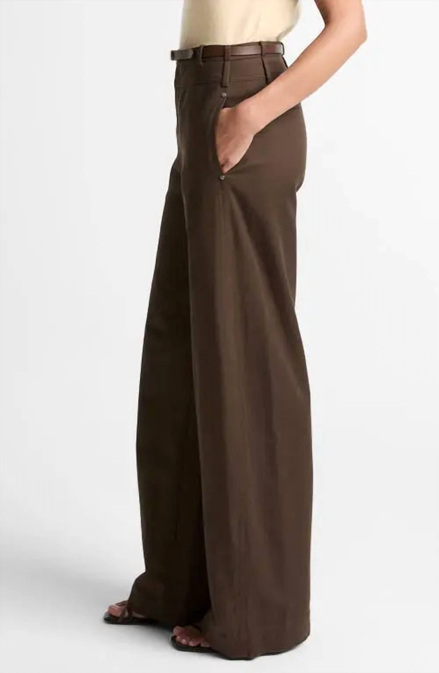 Vince Mid Rise Utility Wide Leg Pant in willow - women's pants - alternate view