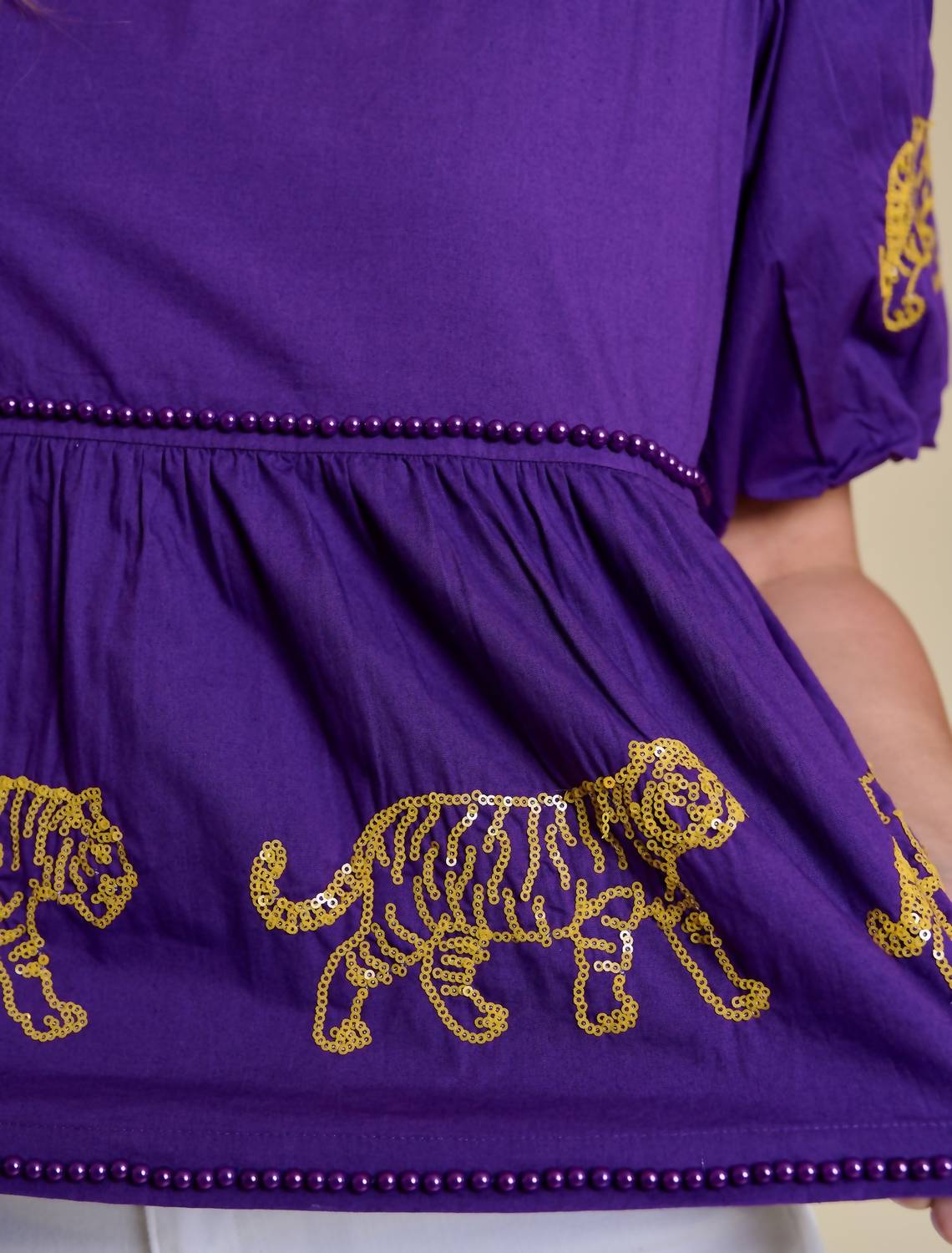 Stewart Simmons - The Puff Sleeve Peplum Top Lsu