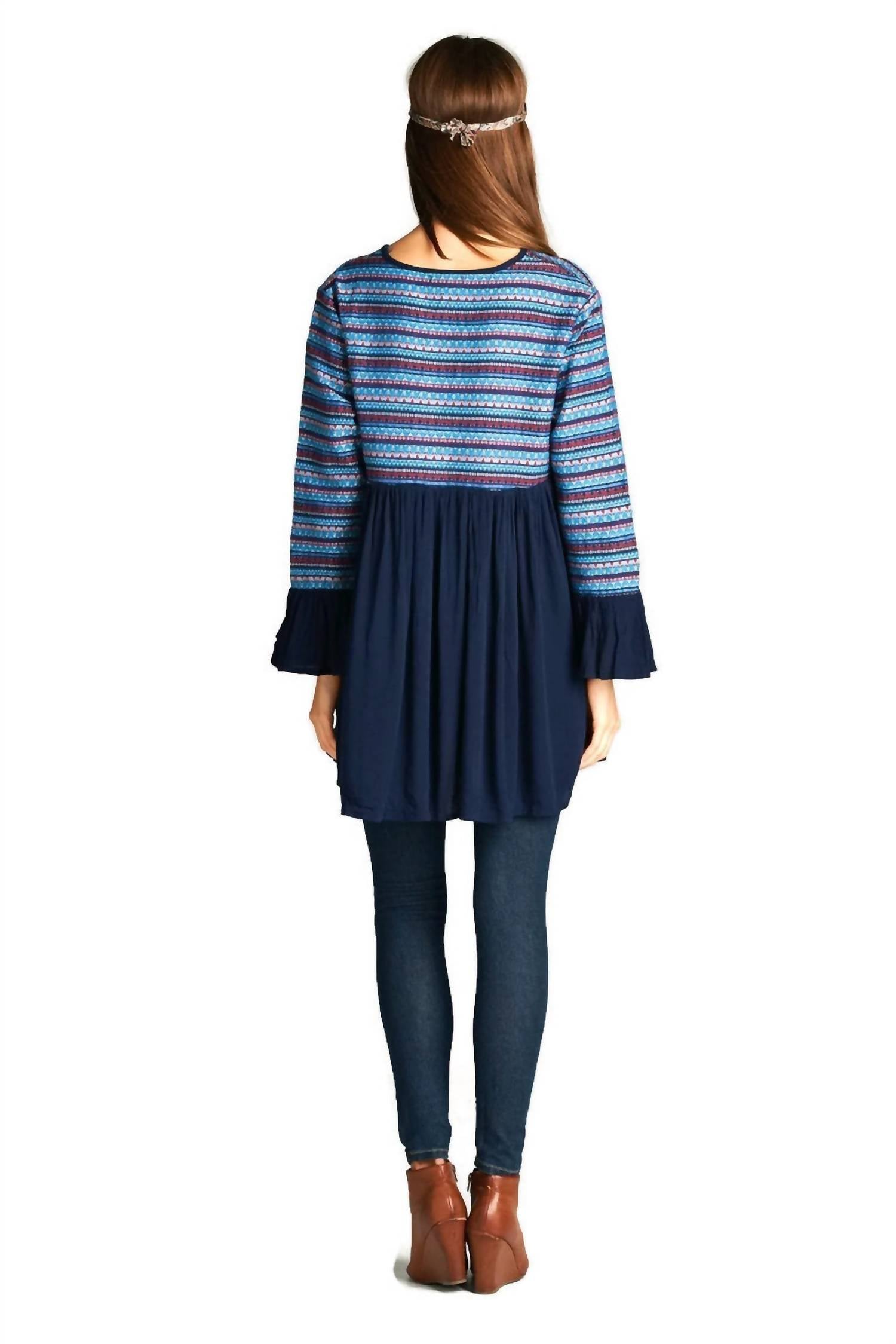 Velzera - Tapestry Geometric Mini Dress - Plus