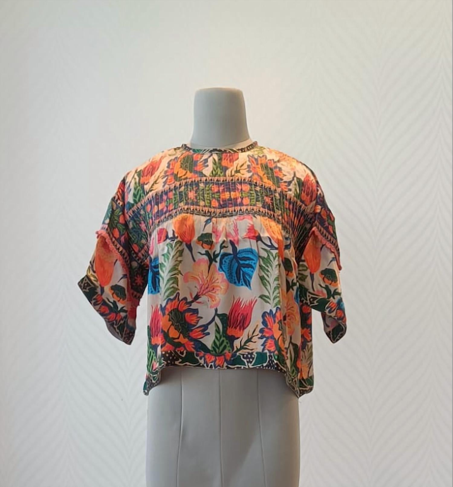 Sohana Kaisy Floral Top in serengeti - women's t-shirt - alternate view