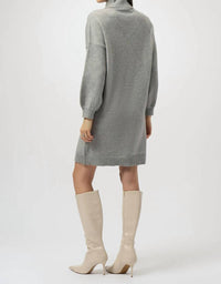 Joseph Ribkoff - Turtleneck Long Puff Sleeve Straight Dress