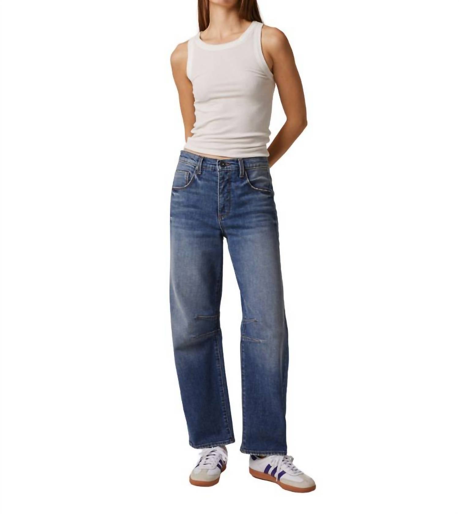 Edyson - Jack Barrel Slouchy Straight Leg Raw Hem Jeans