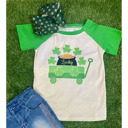 Kidscharm - Boy's Lucky Wagon St. Patrick’s Tee