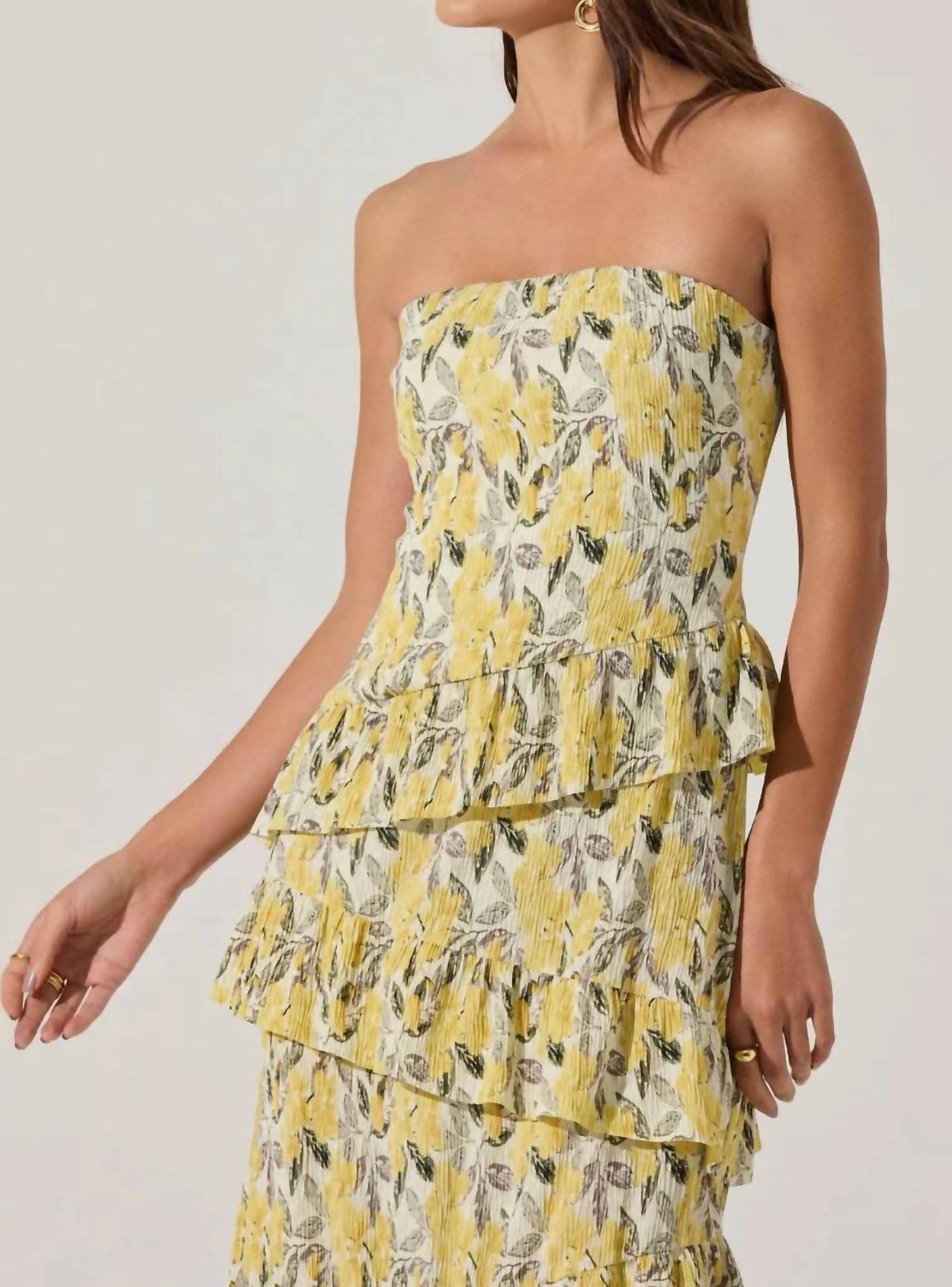 Astr - Lemon Floral Dress