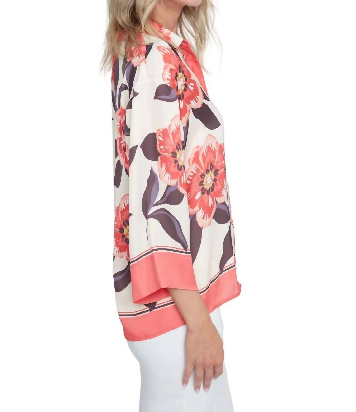 Renuar - Woven Quarter Sleeve Blouse