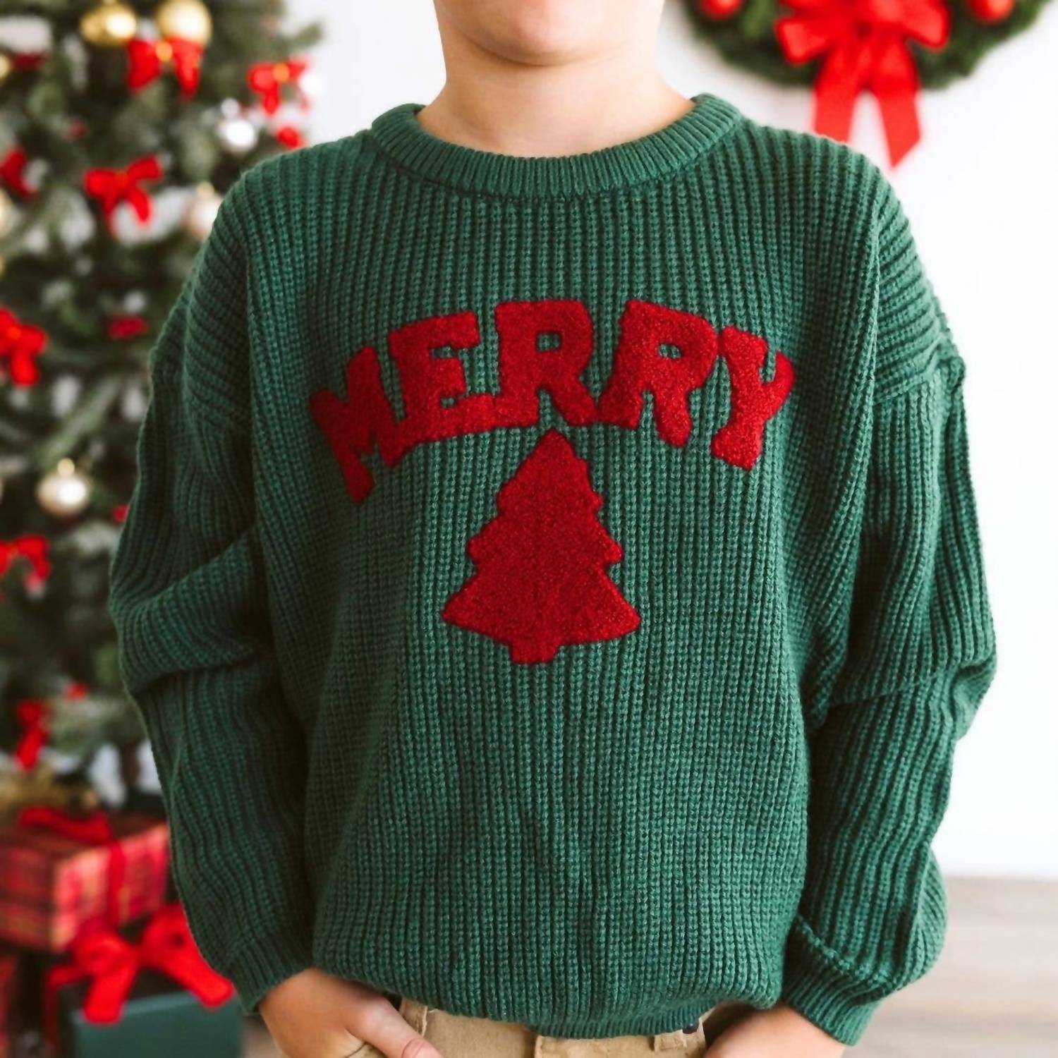 Sweet Wink - Merry Patch Christmas Knit Sweater