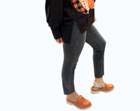 BiBi Pumpkin Patch Plaid Terry Sweatshirt in black - women's top - alternate view