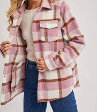 Bluivy - Plaid Brushed Flannel Shacket
