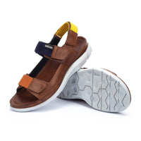 PIKOLINOS Men's Oropesa Leather Sandals in cuero - men's sandal - detail view