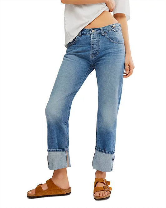Free People - Slim Shade Selvedge Cuff Denim Jeans