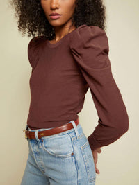 Nation Ltd - Romy Bold Shoulder Long Sleeve Top