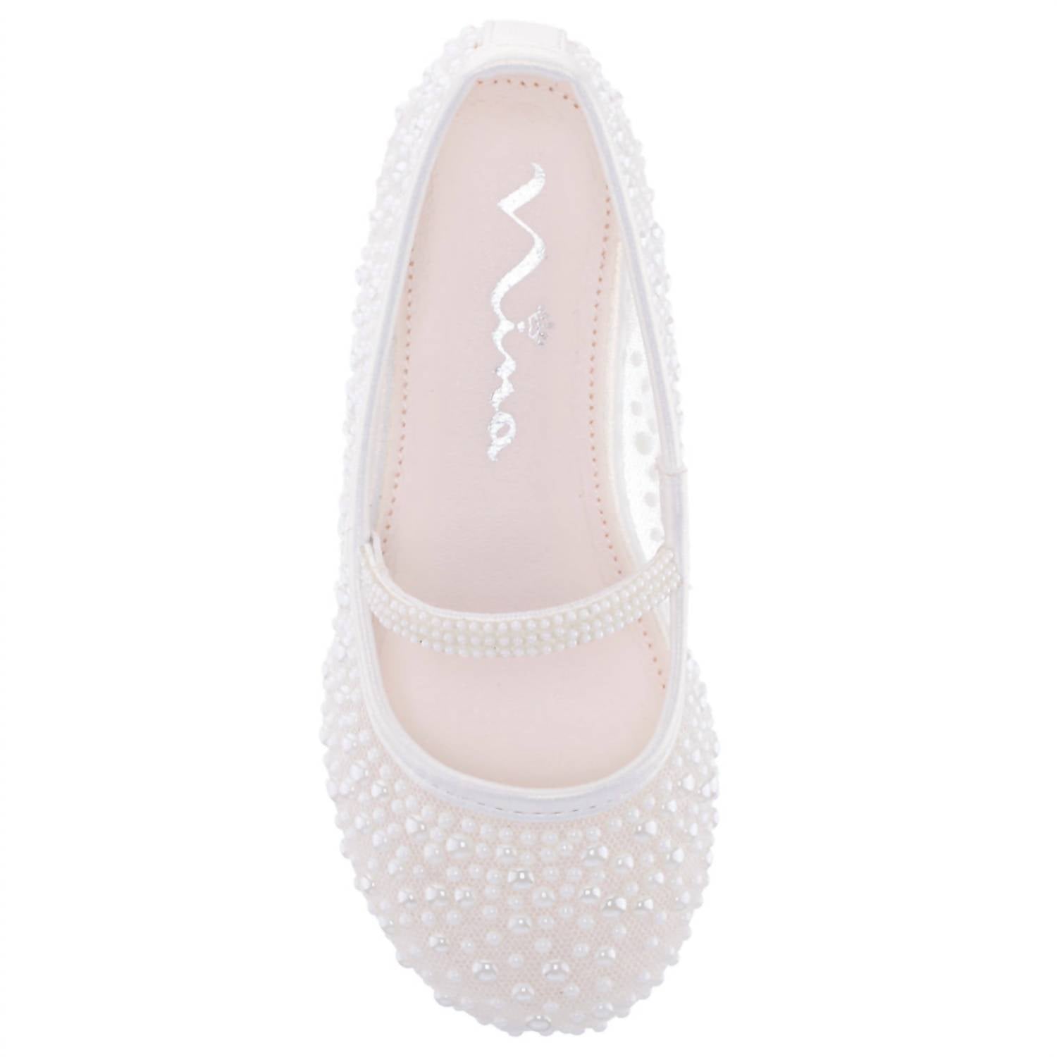 Nina - Girls' Pearl Mesh Ballet Flat Shoe
