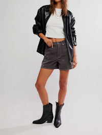 Free People Tippi Vegan Suede Shorts in dark grey - women's shorts - view 5