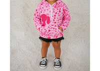 Aier Wholesale - Girl's Barbie Hearts Quarter Zip Hoodie