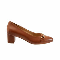 Trotters Women's Kenzie Modern Block Heel in luggage - women's heels - detail view