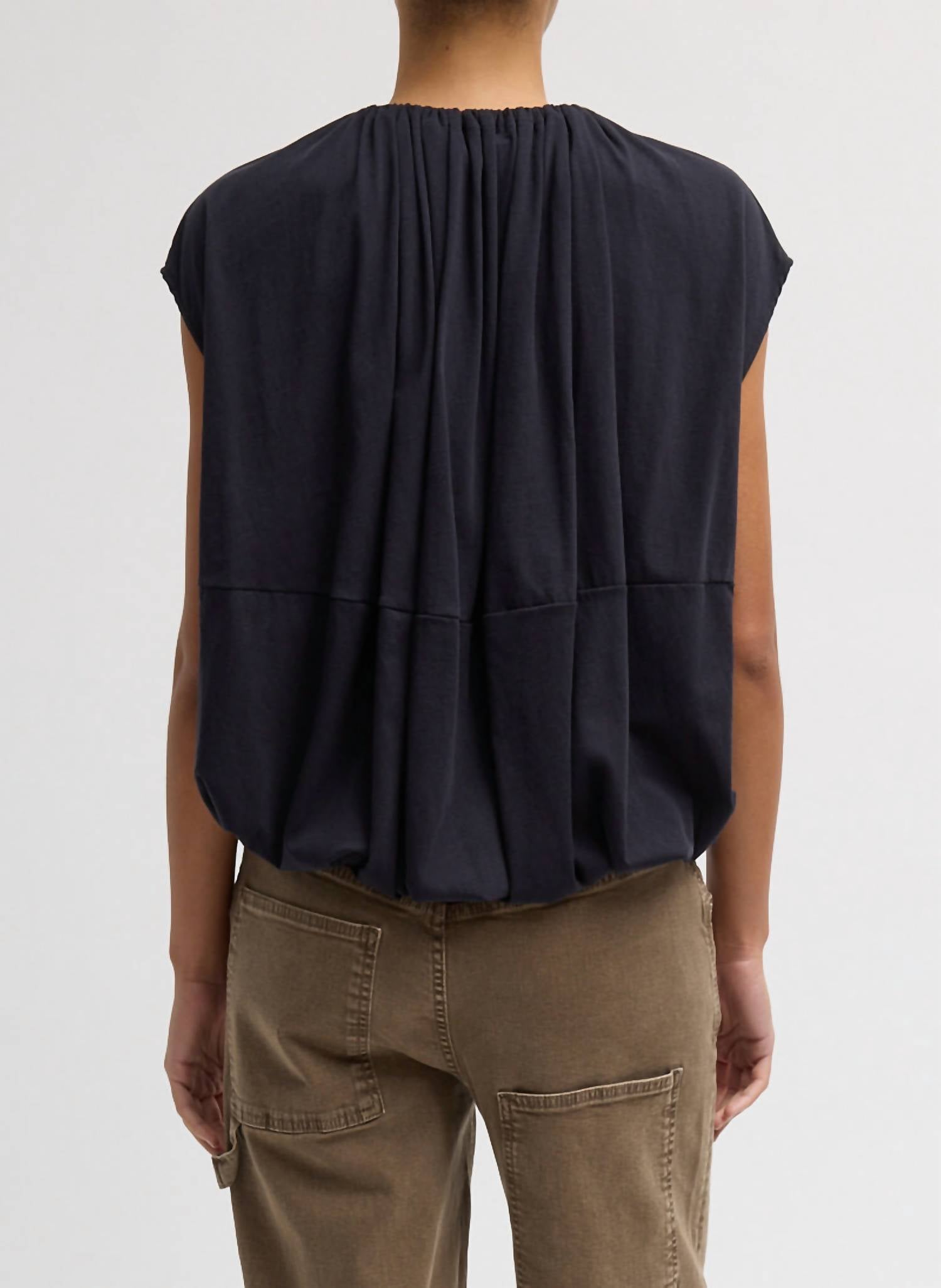 Tibi - Shirred Neck Circular T-shirt