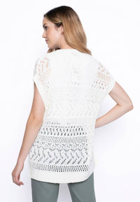 Picadilly - Open Knit V-Neck Top