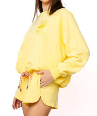 QUEEN OF SPARKLES Logo Tie Shorts in yellow - women's shorts - alternate view