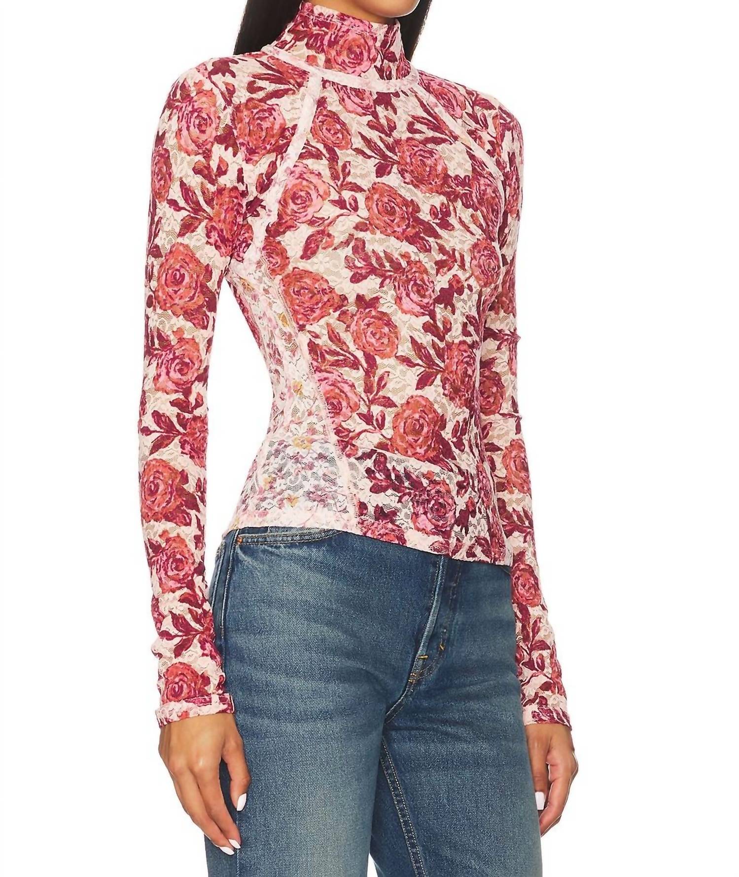 Free People - LYRIC LACE MOCK NECK TOP