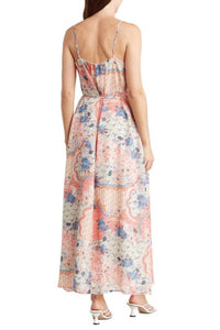 Sam Edelman - Ruched Tie Waist Chiffon Maxi Dress