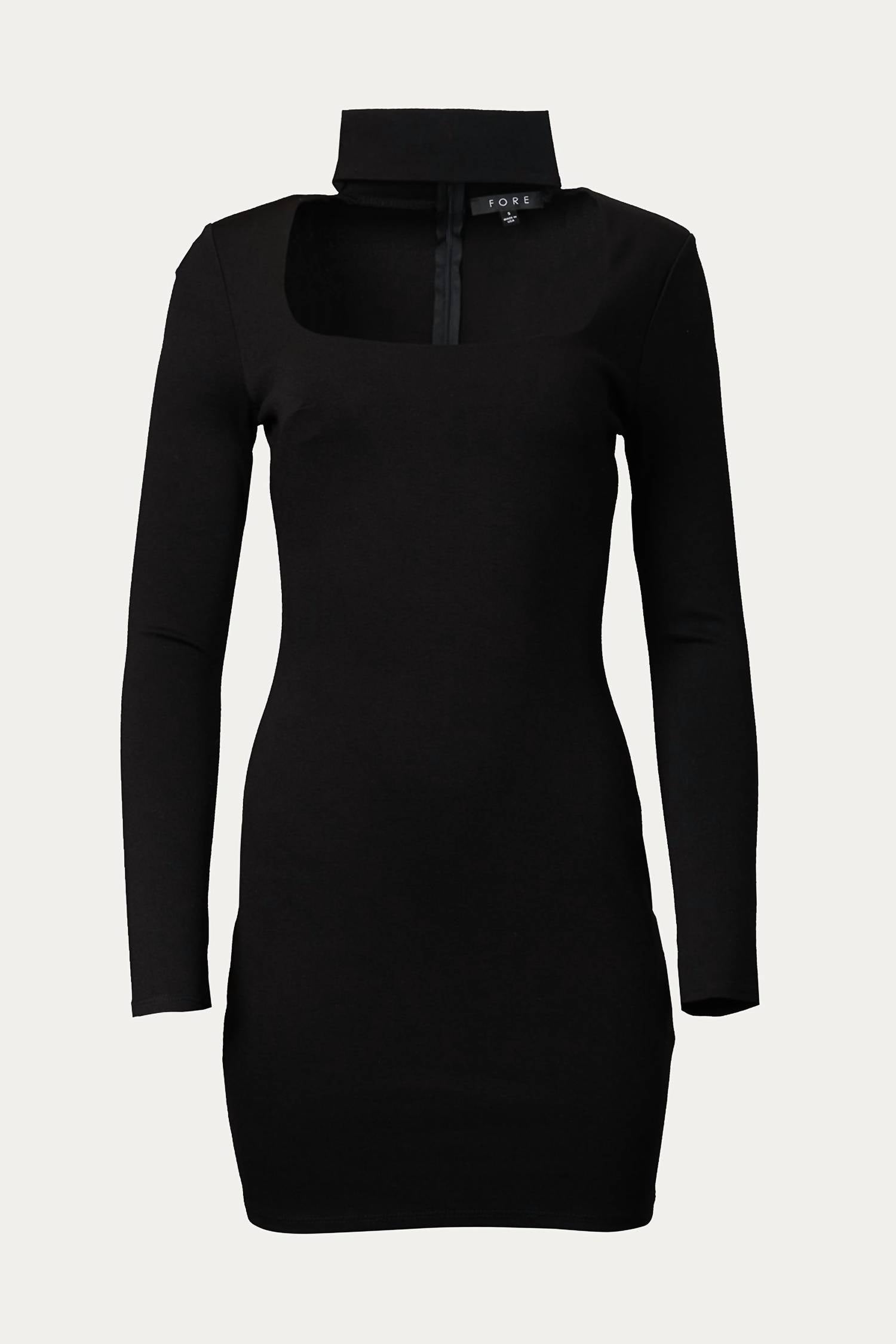 CUTOUT CREPE MINI DRESS