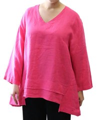 Mosaic - V-neck Pocket Linen Top