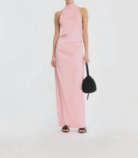 Rotate - Halterneck Ruched Maxi Dress