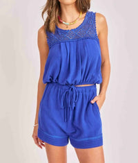 Sadie & Sage - Sugarloaf Crochet Yoke Sleeveless Top
