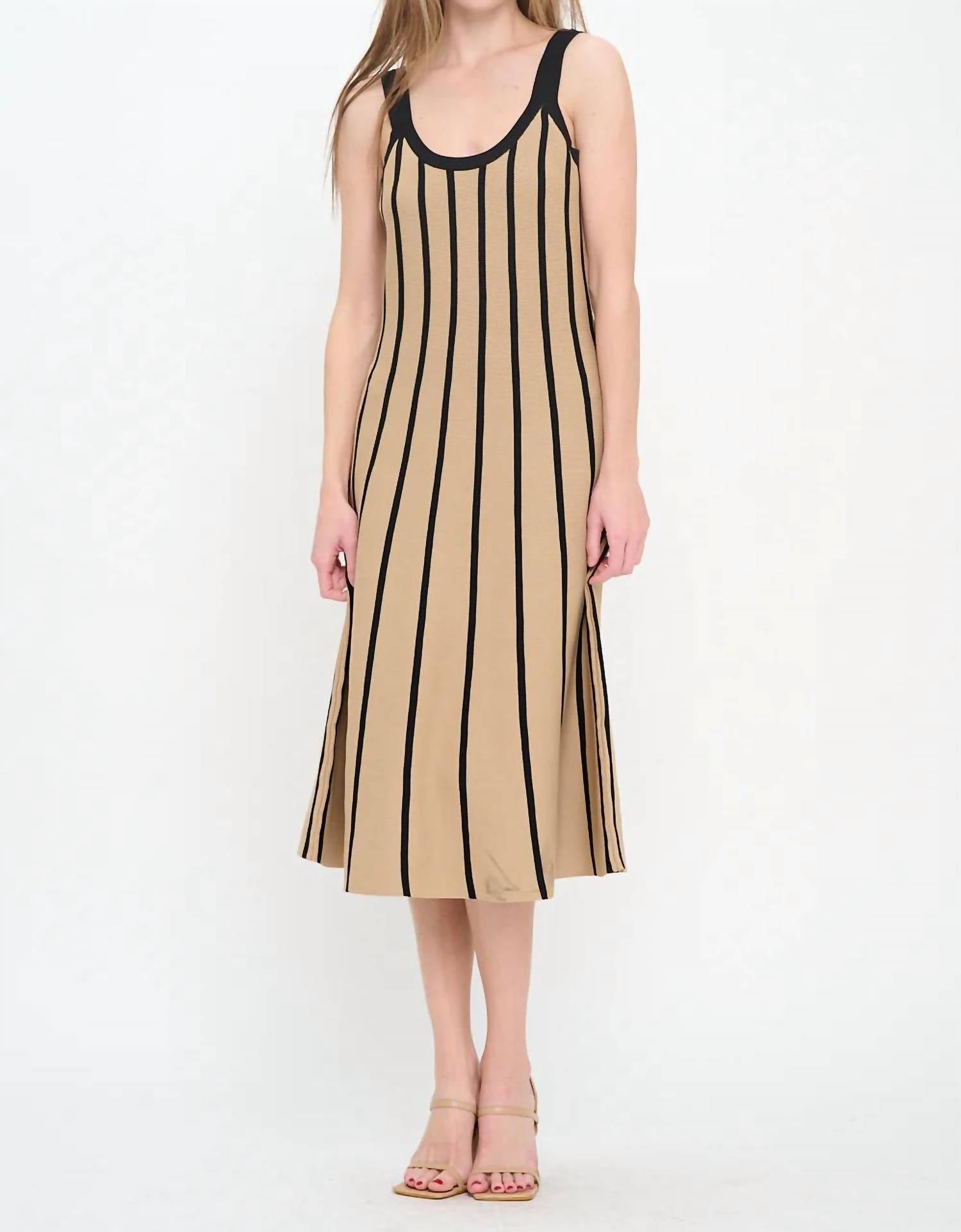 Meet Me In Santorini - Rib Stripe Midi Dress