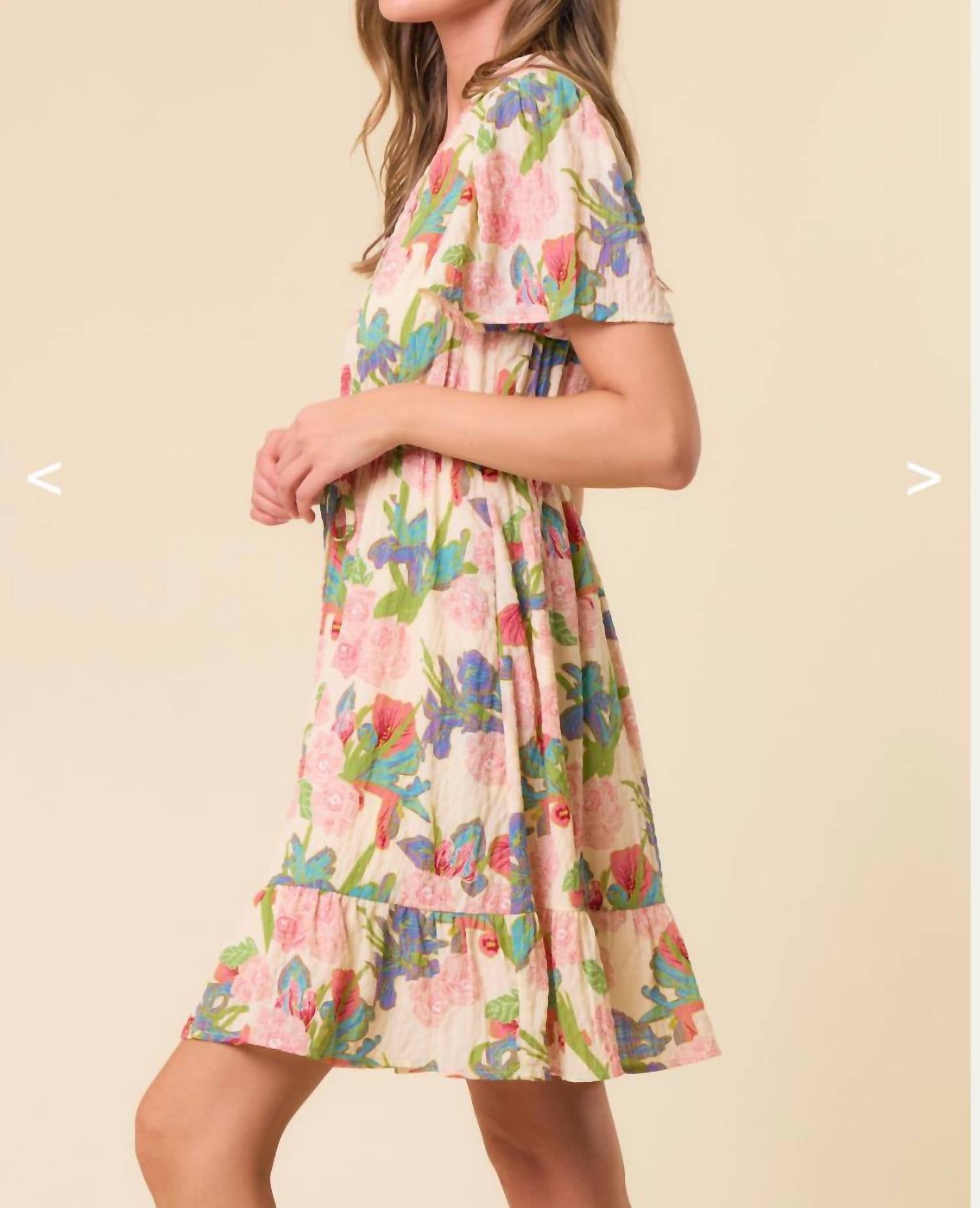 Doe and Rae Buttercup Mini Dress in multicolor - women's dress - view 5