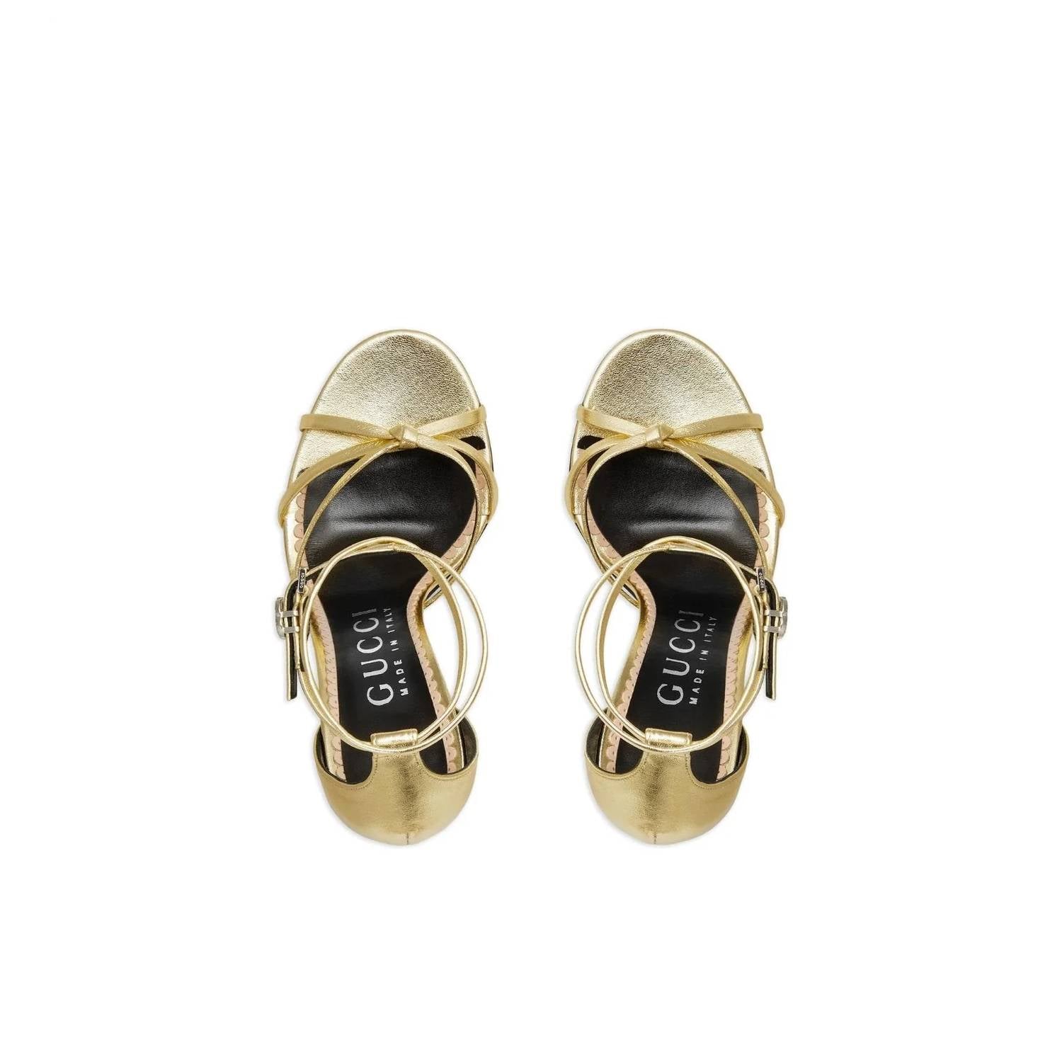 Gucci - Women's Metallic-finish Strapped Sandals