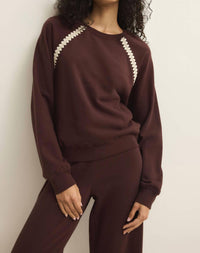 Z Supply All Around Sweatshirt in chocolate cherry 1 - women's top