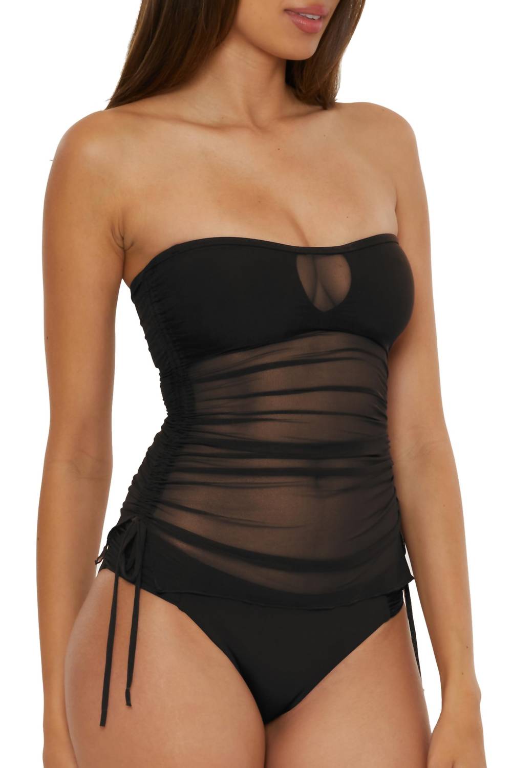 Becca - Bandeau Tankini Pull On Swimsuit Top