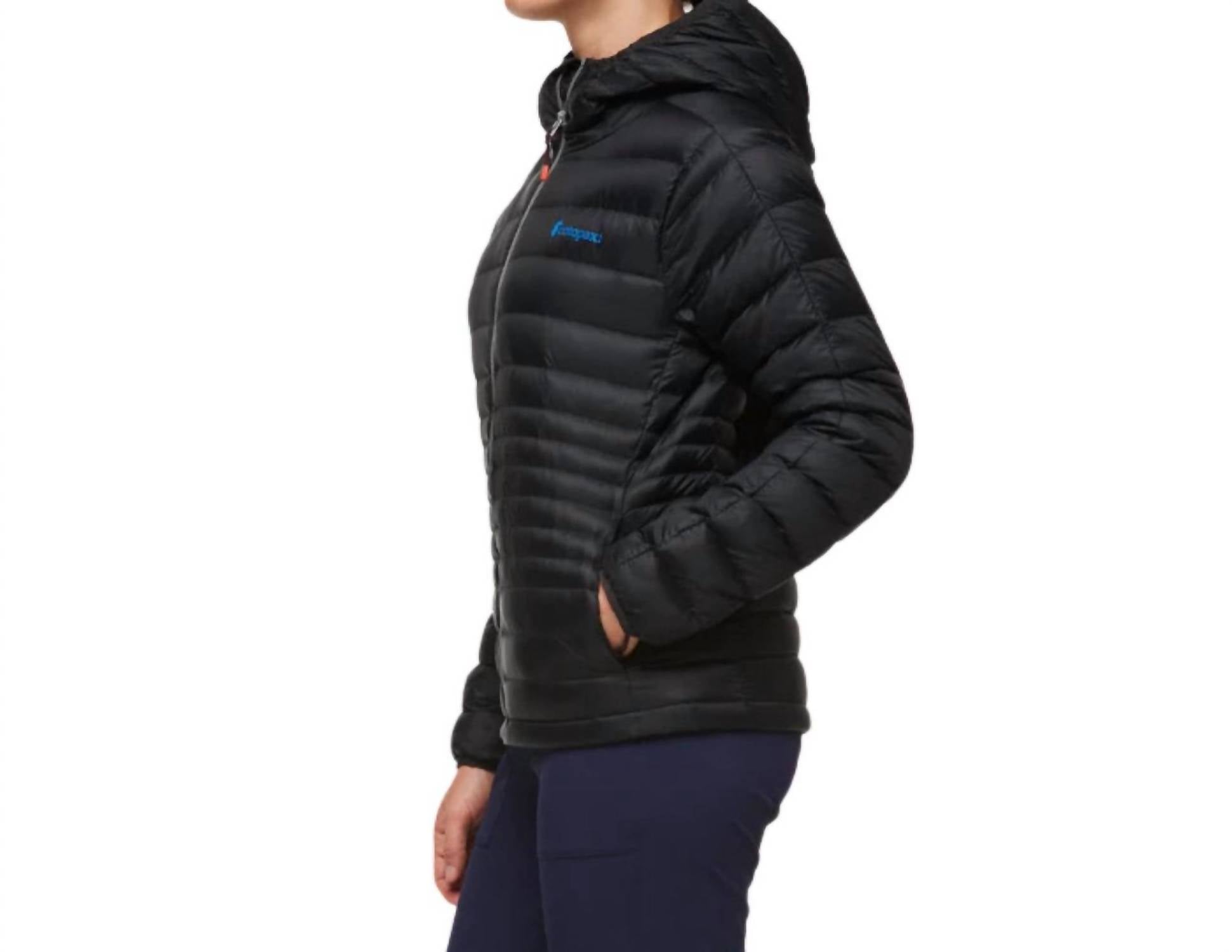 cotopaxi Fuego Hooded Down Jacket - Plus in black - women's jacket - alternate view