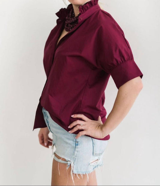 Heidi Houston - Short Sleeve Ruffle Shirt