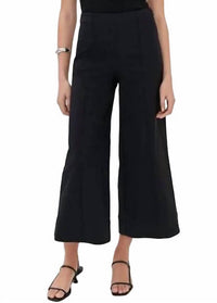 JONATHAN SIMKHAI Cropped Wide Leg Trouser Pants in black - women's pants