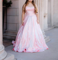 Sherri Hill - Strapless Hot Fix Prom Dress With Corset Bodice