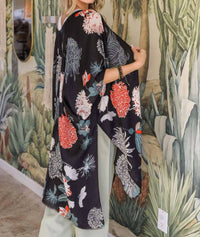 Leto - Floral Motif Boho Festival Cover Up Kimono