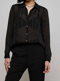 L'Agence Argo Silk Blouse in black - women's blouse