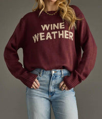 Panache Apparel - Wine Weather Sweater
