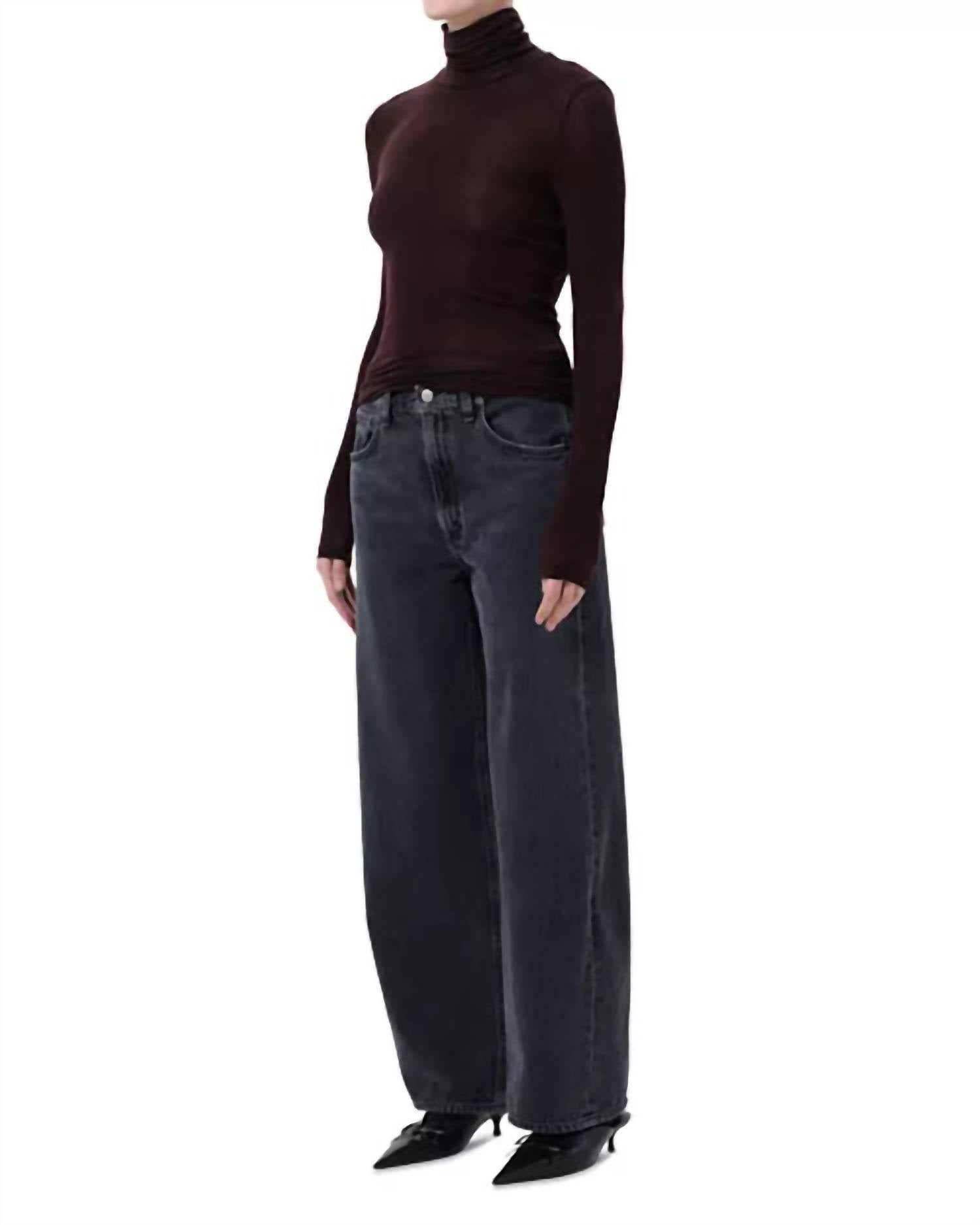 AGOLDE Pascale Turtleneck Top in root - women's sweater - alternate view