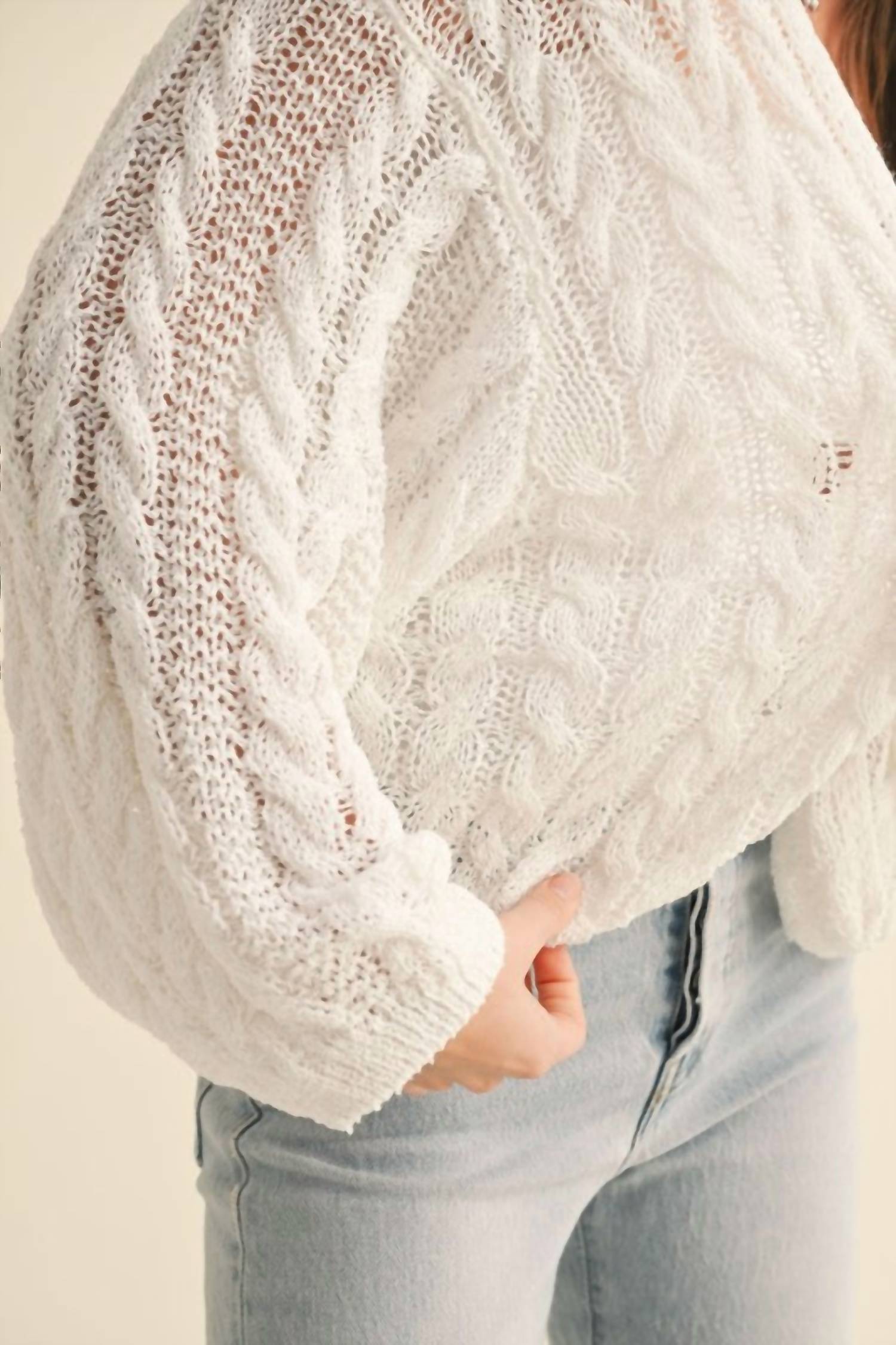 Miou Muse - Load Off Cable Knit Cardigan