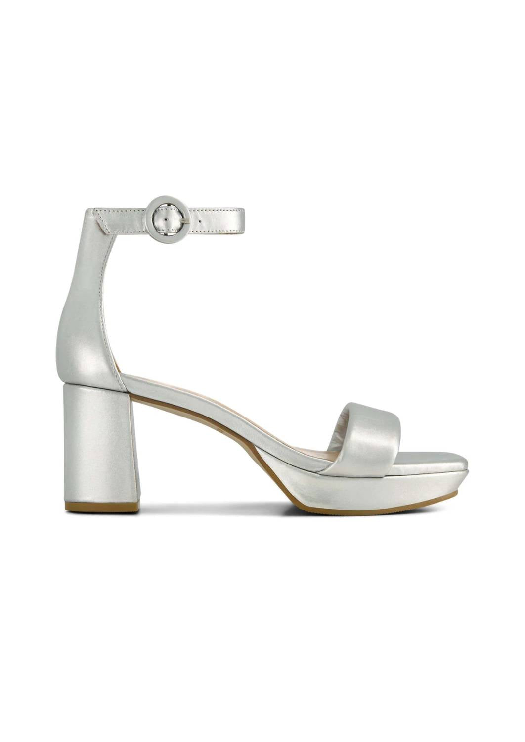 BERNARDO Women's Carla Platform Sandal in silver antique calf - women's sandal