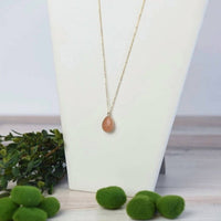 Lauren Lane - Women's Agate Stone Teardrop Pendant Layering Necklace