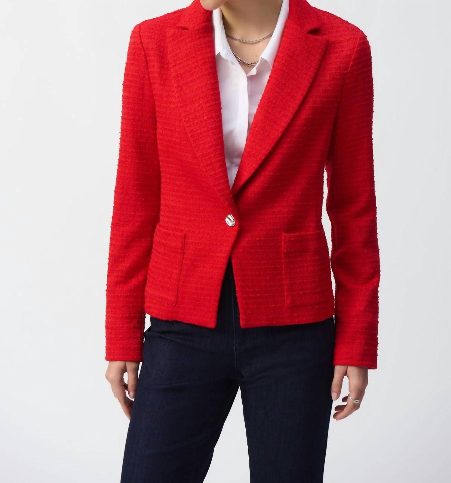 Joseph Ribkoff One Button Jacket in radiant red - women's jacket